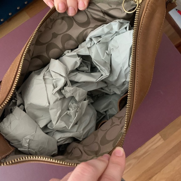 Coach Tan Leather Shoulder Bag - Picture 7 of 8